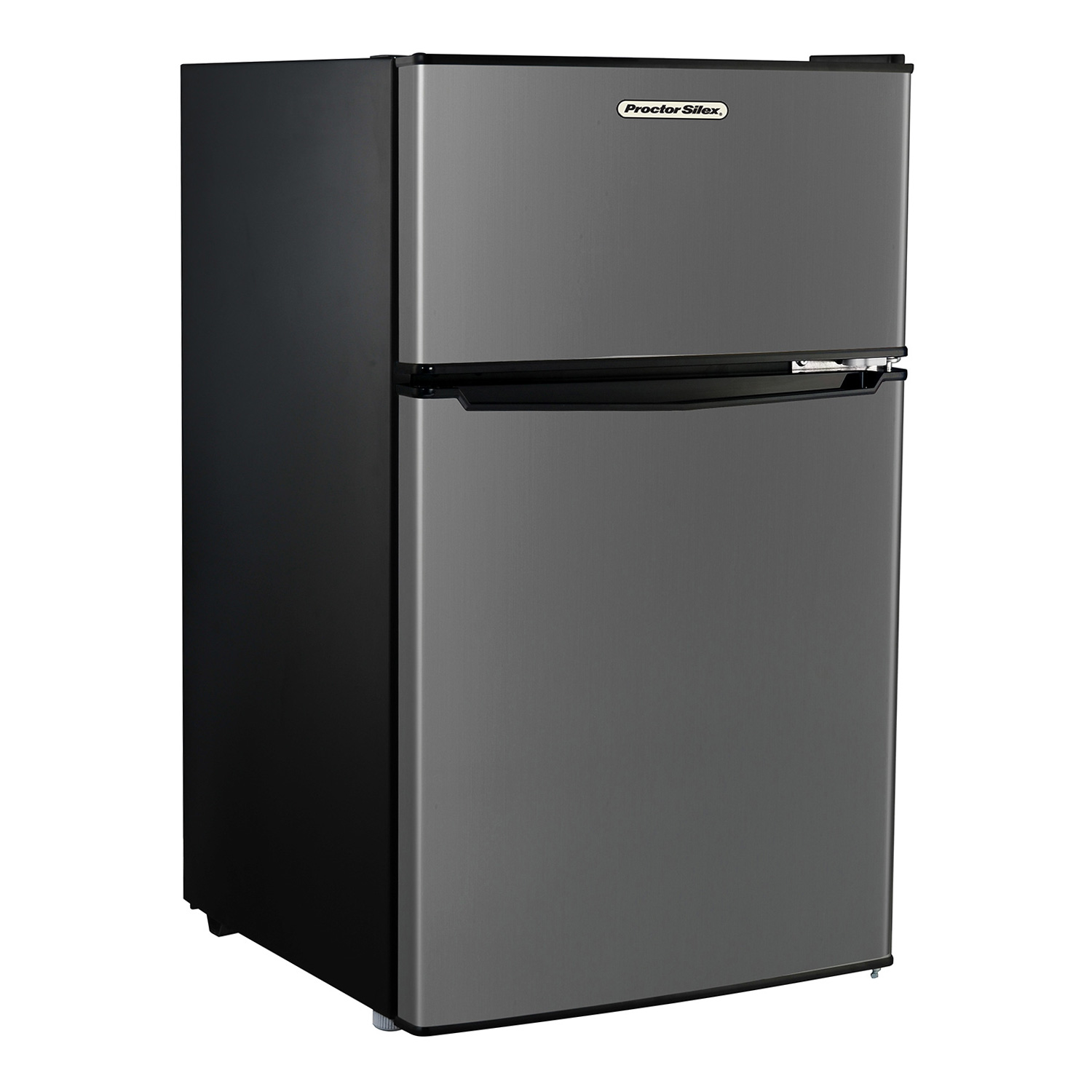 Compact Refrigerator with Reversible Double Door Top Mounted Freezer, 3.1 Cubic Feet, Silver (86101)