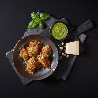  Recipe for Crispy Mushroom Ravioli with Creamy Pesto Dipping Sauce