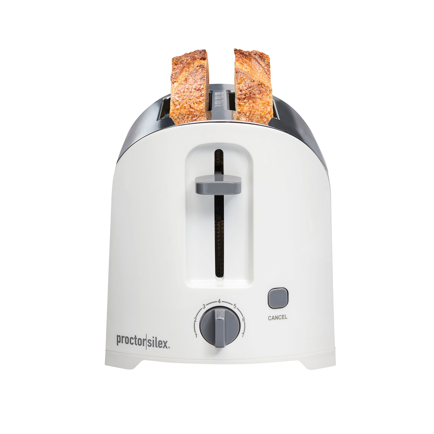 2 Slice Toaster, White and Polished Stainless Steel - 22632PS Small Size