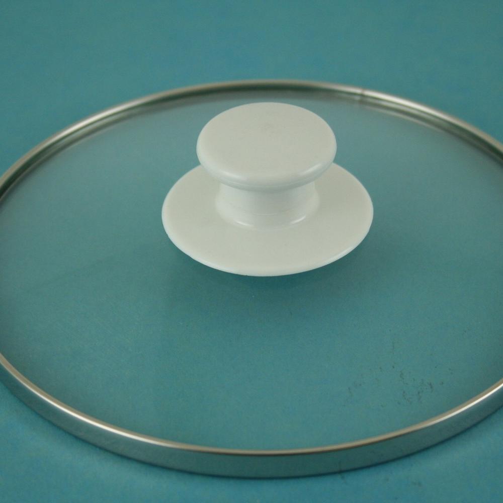 Lid-Round, w/White handle, Gls